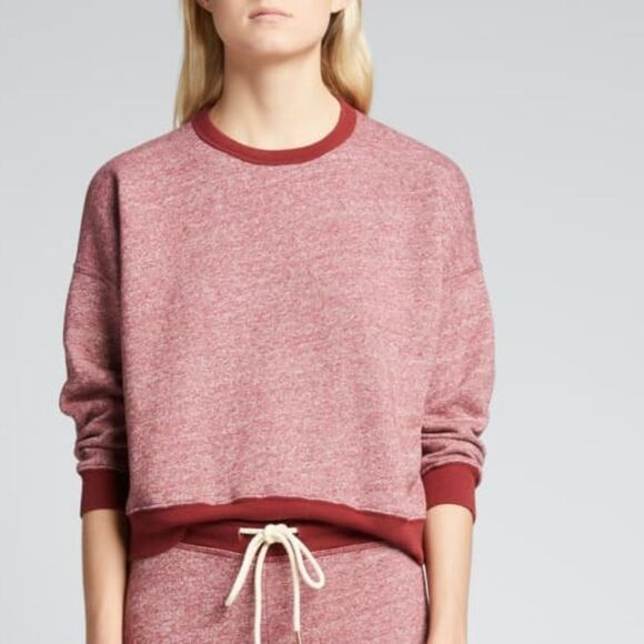 THE GREAT. Heathered Red Teammate Contrast Edging Sweatshirt Small - Picture 5 of 17